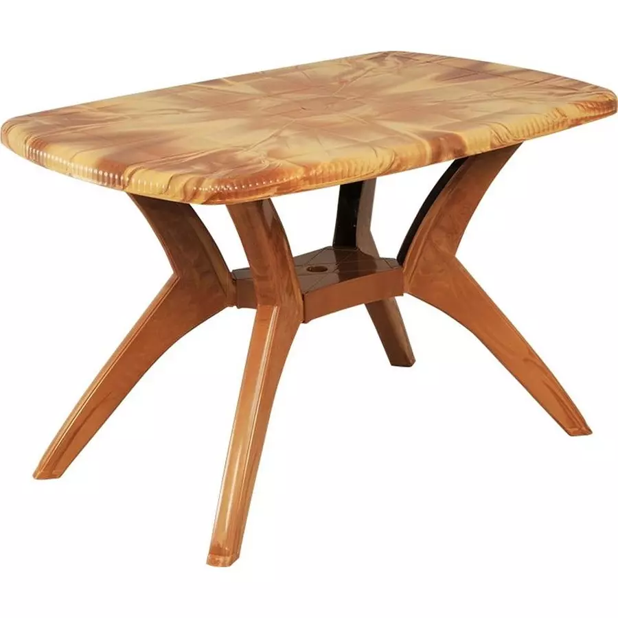 Swagath Cross Leg Dining Table Square Shape Plastic Sandal Wood for Home, Garden & Cafeteria Use, MAX-SW-1