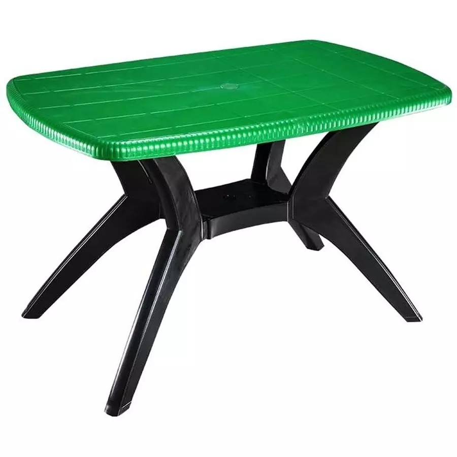 Swagath Cross Leg Dining Table Square Shape Plastic Green for Home, Garden & Cafeteria Use, MAX-NGR-1