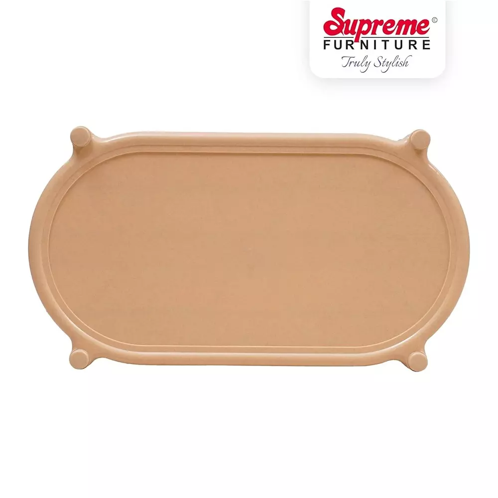 SUPREME Aqua Center Trolley Table 655.32 mm (25.8 inch) Depth Rectangle Marble Beige 2.6 Kg