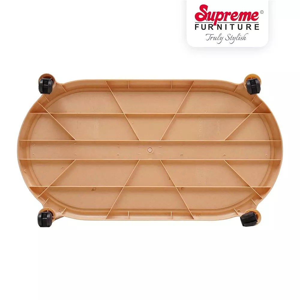 SUPREME Aqua Center Trolley Table 655.32 mm (25.8 inch) Depth Rectangle Marble Beige 2.6 Kg