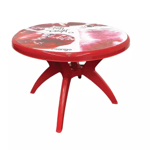 Mango Deluxe CASINO ROYALE STRAWBERRY Dining Table Polypropylene Plastic 711x1000x1000 mm Red