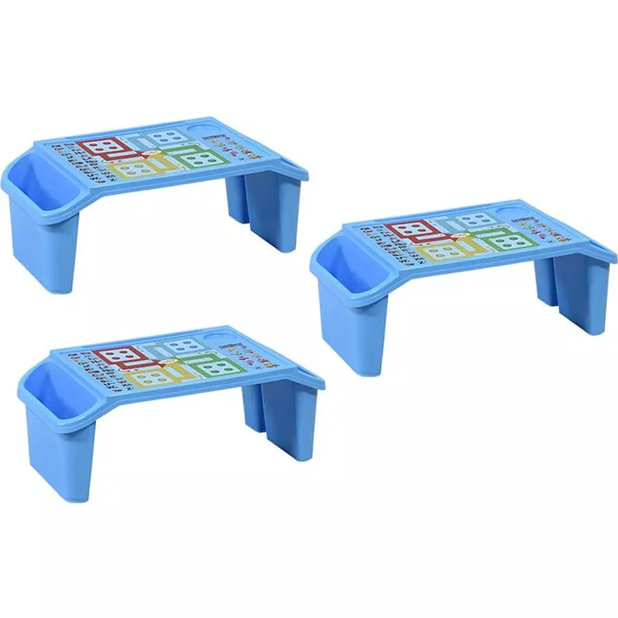 Swagath Kids Activity & Study Table Rectangle Shape Plastic Blue for Home & School Use, PLAYDESK-BL-3 (Pack of 3 Pcs)