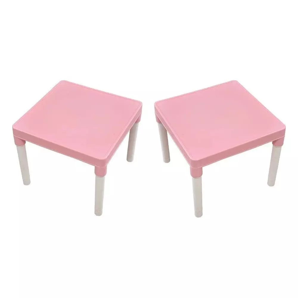 Swagath Kids Study & Activity Table Square Plastic Glossy Finish Pink for Home & School Use, ACTIVITY (Pack of 2 Pcs)