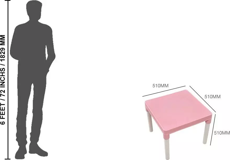 swagath-kids-study-activity-table-square-plastic-glossy-finish-pink-for-home-school-use-activity-pack-of-2-pcs