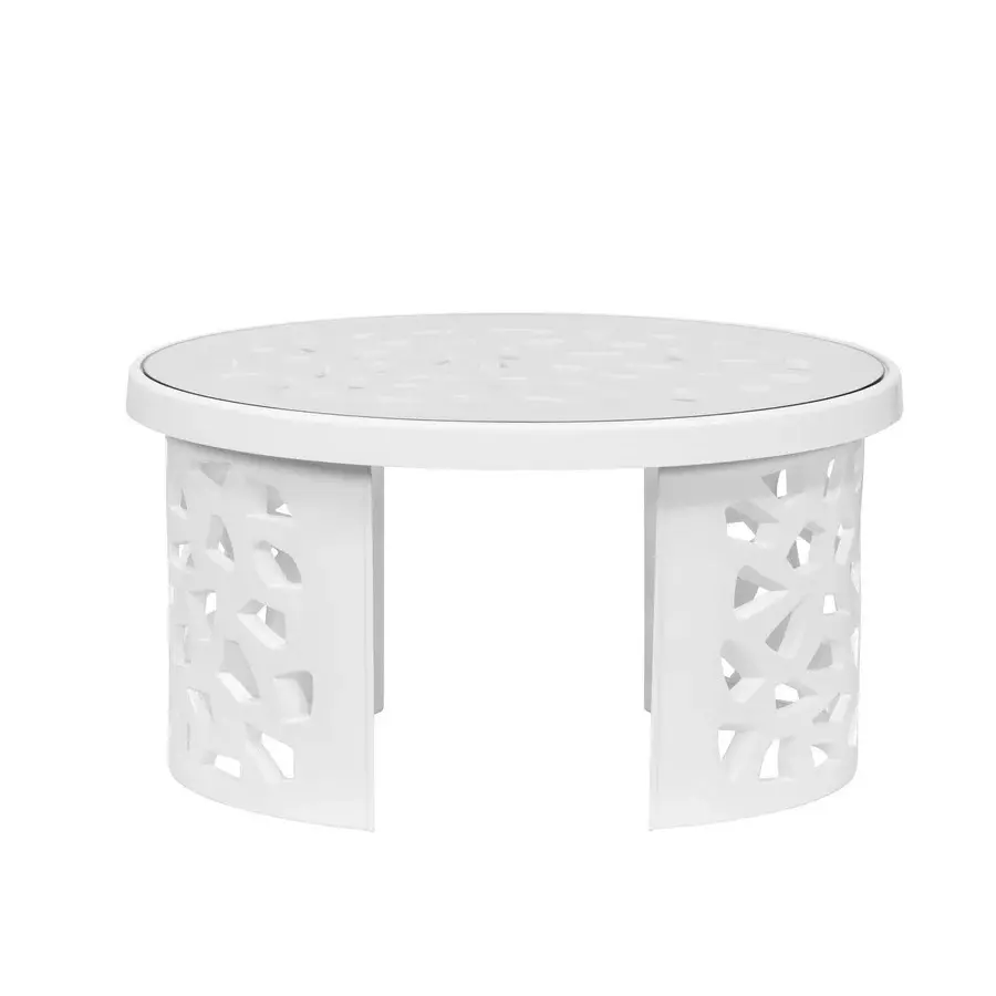 Nilkamal Crystal Plastic Centre Table Elliptical Shaped Knockdown For Indoor And Outdoor Use Milky White Color