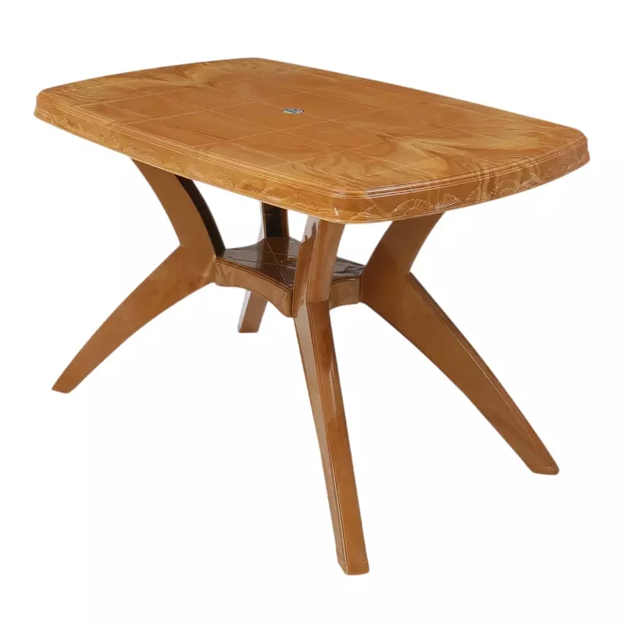 Nilkamal Shahenshah Plastic Kross legged Table Pear Wood Color