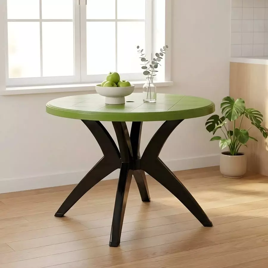 nilkamal-meridian-cross-leg-dining-table-powder-coated-green-black-plastic-100x100x73-cm-for-home-office-use
