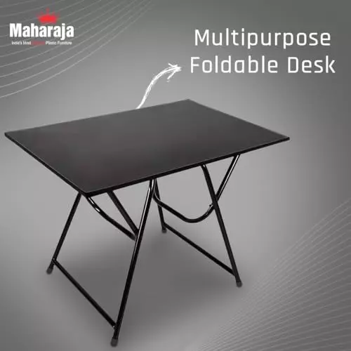 maharaja-premium-taxture-multifunction-folding-table-wooden-with-x-shaped-metal-legs-black