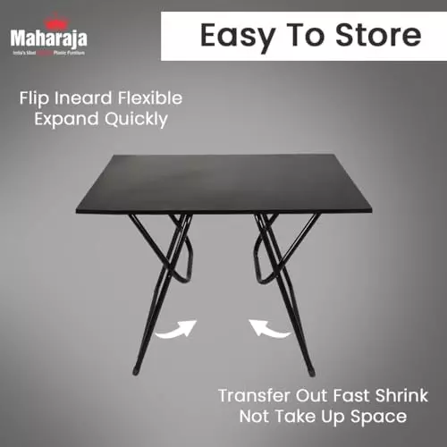 maharaja-premium-taxture-multifunction-folding-table-wooden-with-x-shaped-metal-legs-black