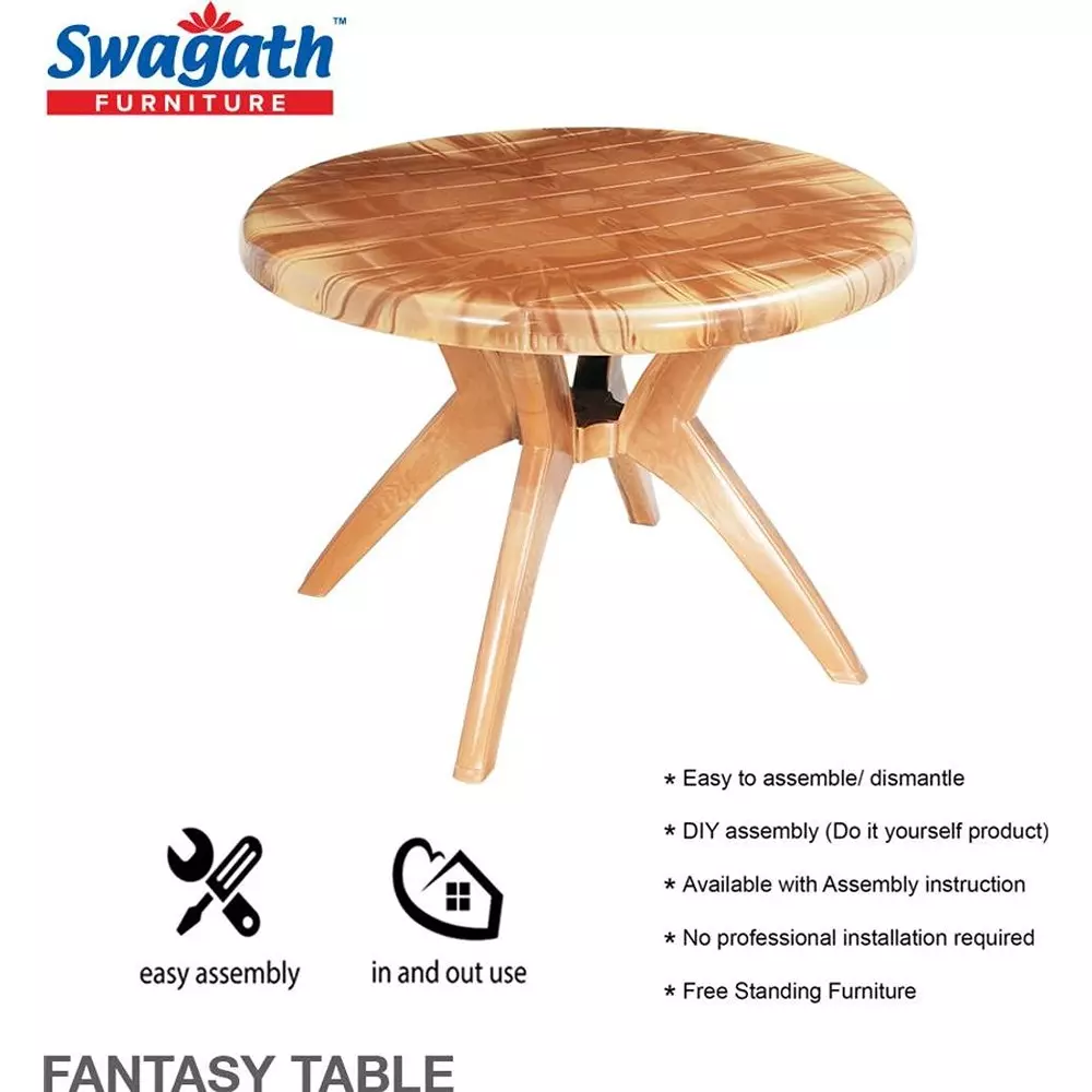 swagath-cross-leg-dining-table-round-shape-100x72-cm-sandalwood-4-seater-for-home-garden-cafeteria-use-fantasy