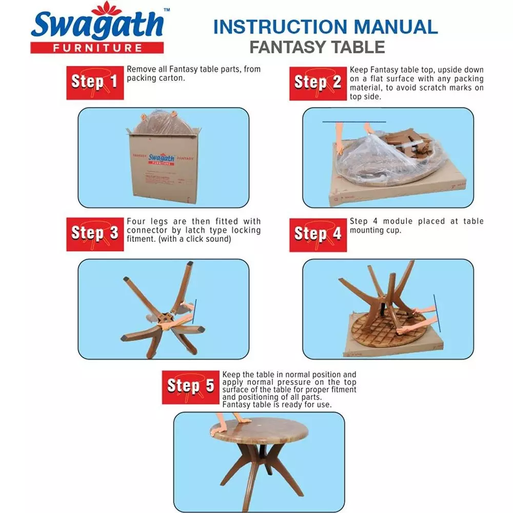 swagath-cross-leg-dining-table-round-shape-100x72-cm-sandalwood-4-seater-for-home-garden-cafeteria-use-fantasy