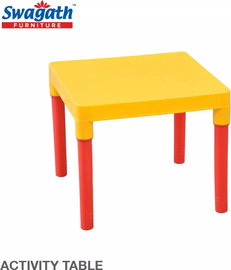 swagath-kids-study-activity-table-square-plastic-glossy-finish-yellow-for-home-school-use-activity-pack-of-4-pcs