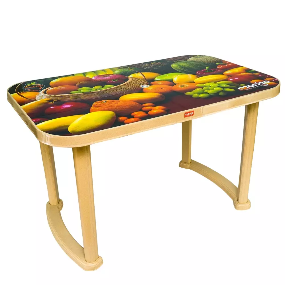 Mango Deluxe BUFFET (FRUIT) Dining Table 762x1219.2x711.2 mm, Marble Beige
