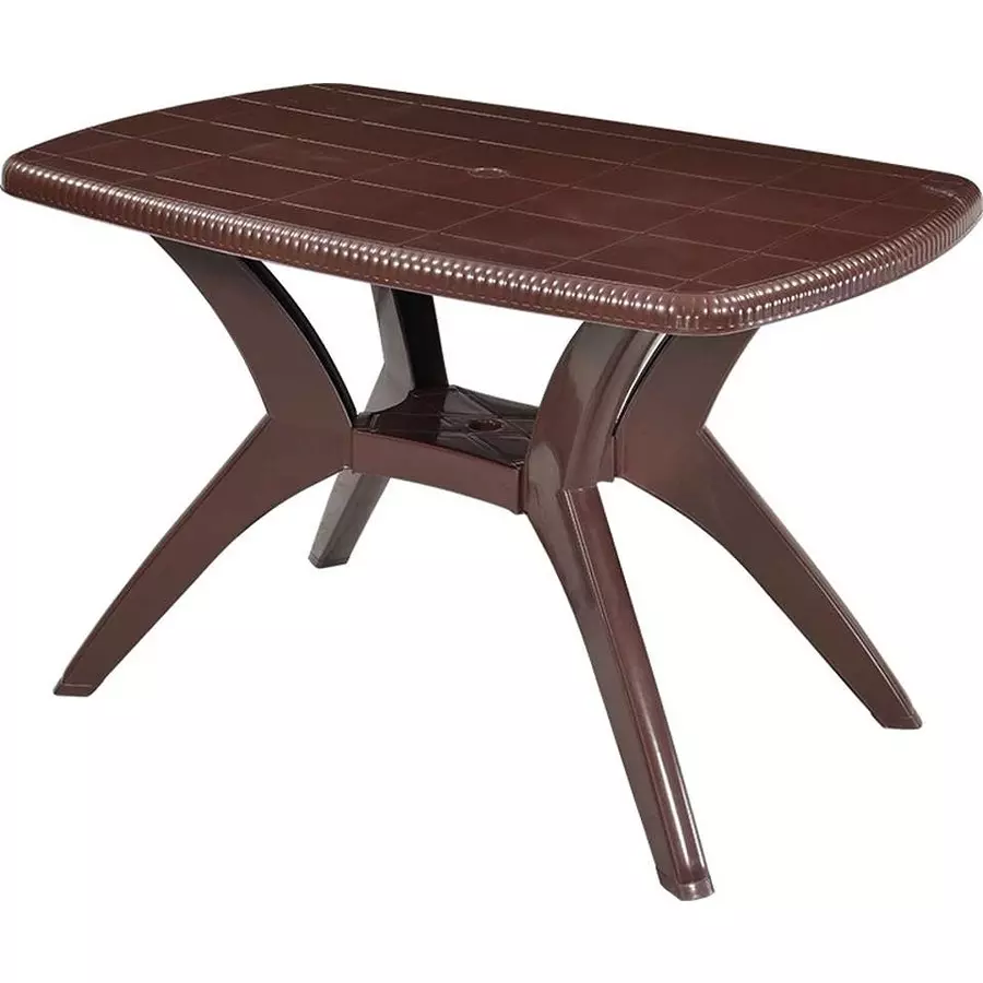 Swagath Cross Leg Dining Table Square Shape Plastic Saddle Brown for Home, Garden & Cafeteria Use, MAX-SB-1
