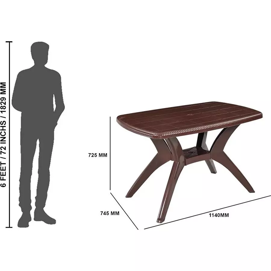 swagath-cross-leg-dining-table-square-shape-114x745x725-cm-saddle-brown-4-seater-for-home-garden-cafeteria-use-max