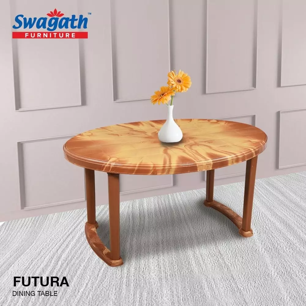 swagath-6-seater-plastic-dining-table-sandal-wood-color-for-cafe-home-and-dining-area-use-futura