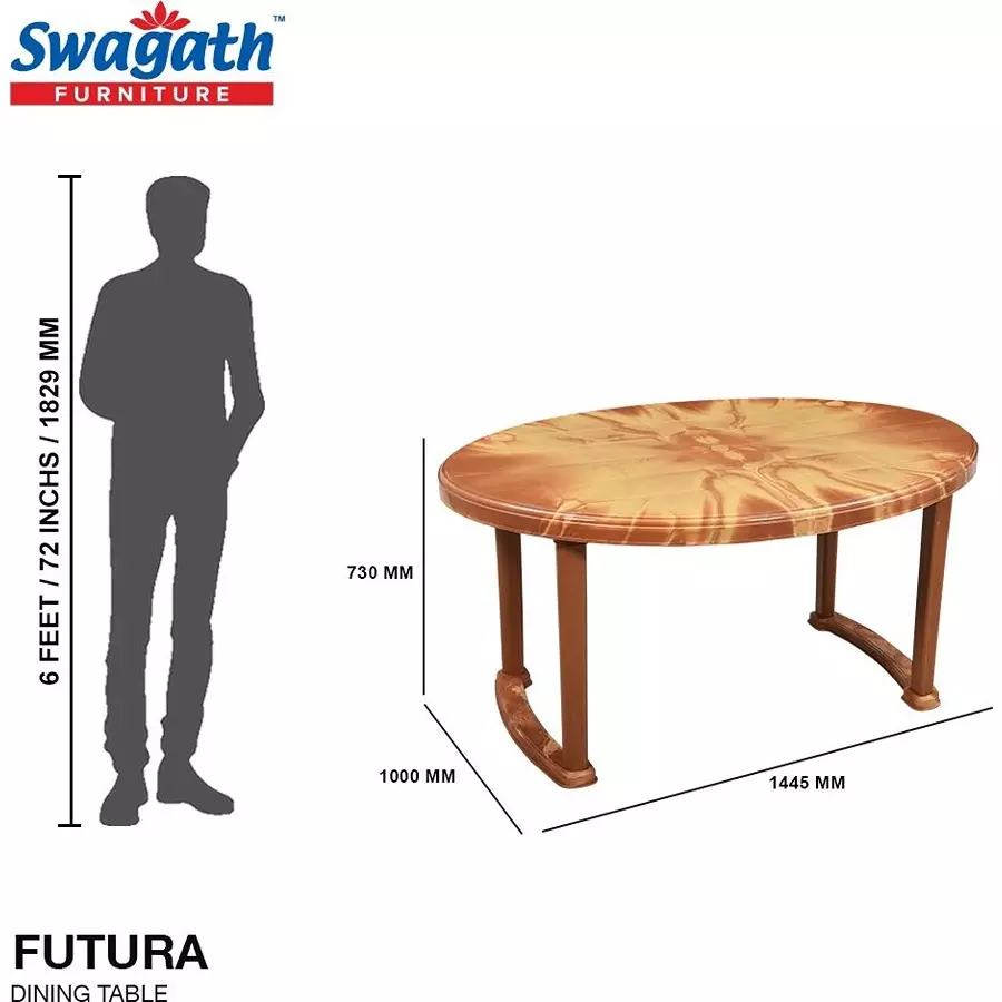 swagath-6-seater-plastic-dining-table-sandal-wood-color-for-cafe-home-and-dining-area-use-futura