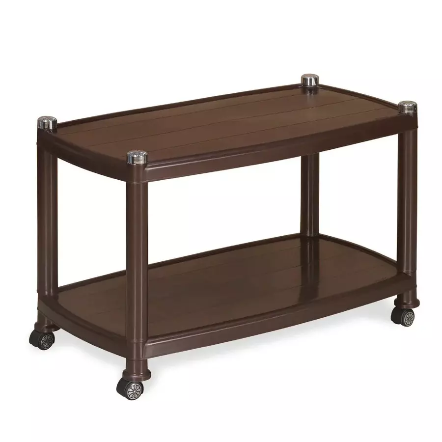 Nilkamal Centro Table 05 with 4 Gliding Wheels Weather Brown Color