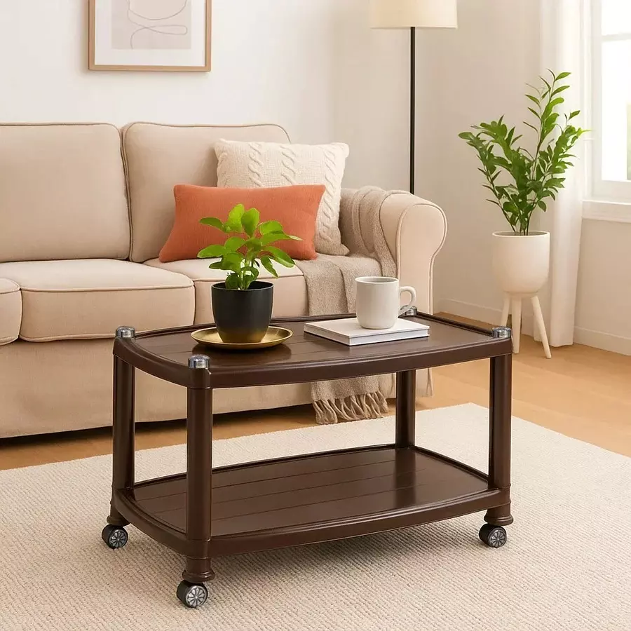 nilkamal-centro-table-05-with-4-gliding-wheels-weather-brown-color