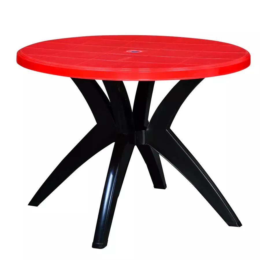 nilkamal-meridian-plastic-kross-leg-dining-table-red-iron-black-color