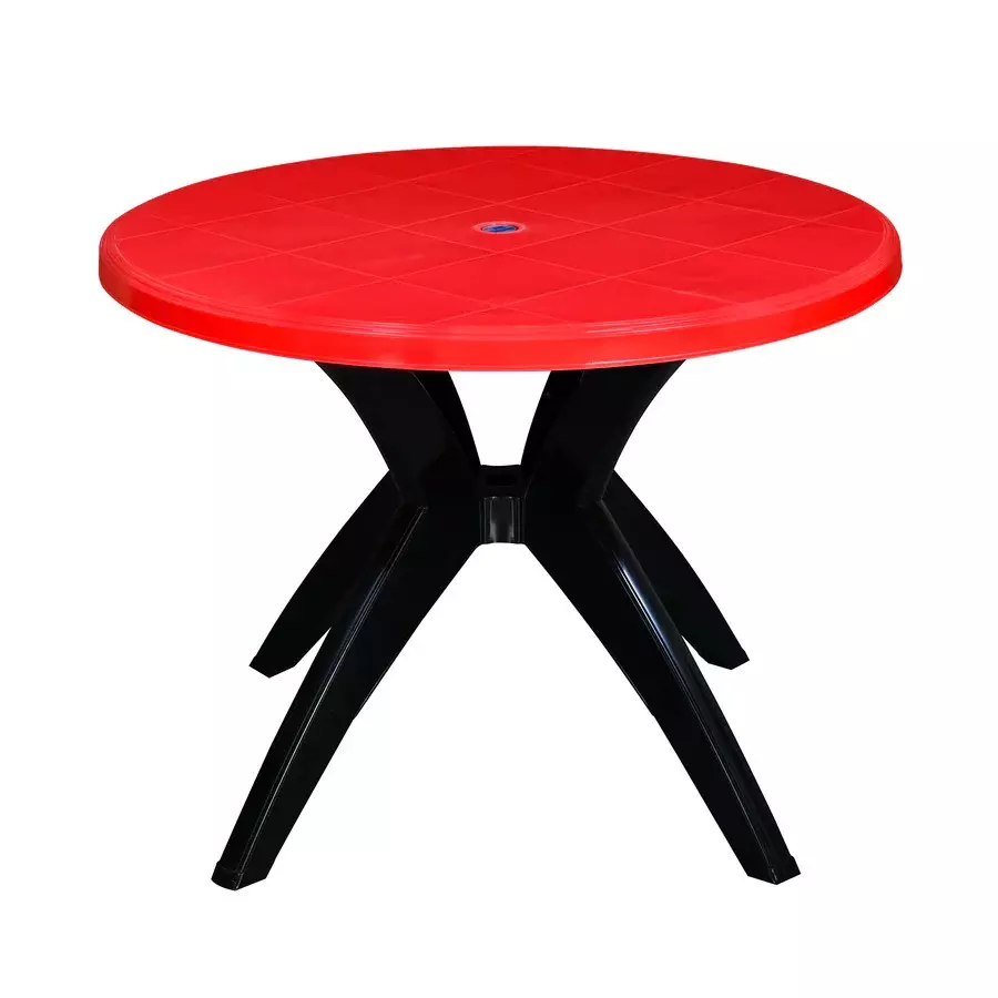 nilkamal-meridian-plastic-kross-leg-dining-table-red-iron-black-color