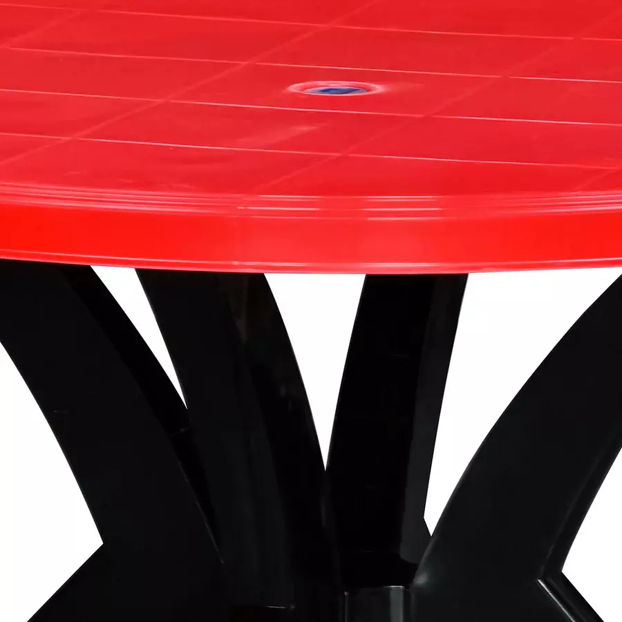 nilkamal-meridian-plastic-kross-leg-dining-table-red-iron-black-color