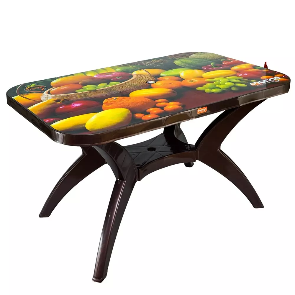 Mango Deluxe PARTY (FRUIT) Dining Table 762x1219.2x711.2 mm, Weather Brown