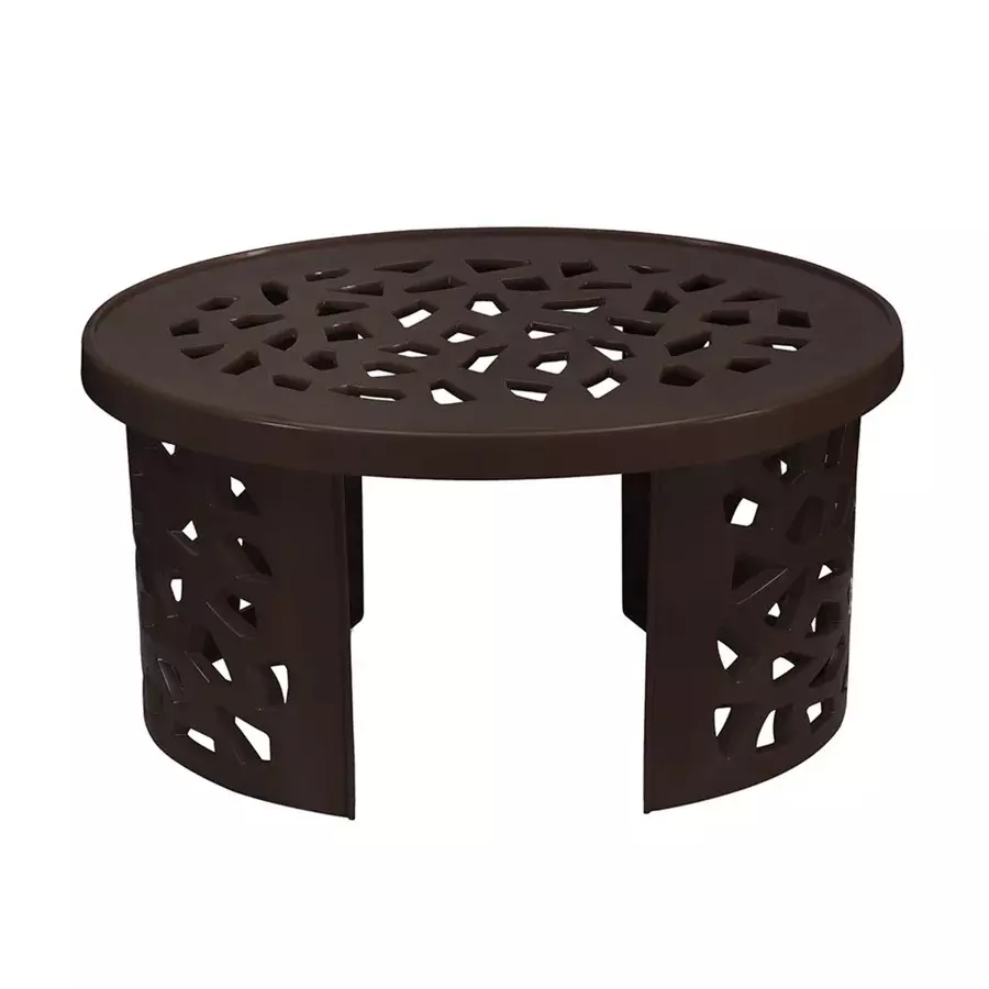 Nilkamal Crystal Plastic Centre Table Elliptical Shaped Knockdown For Indoor And Outdoor Use Brown Color