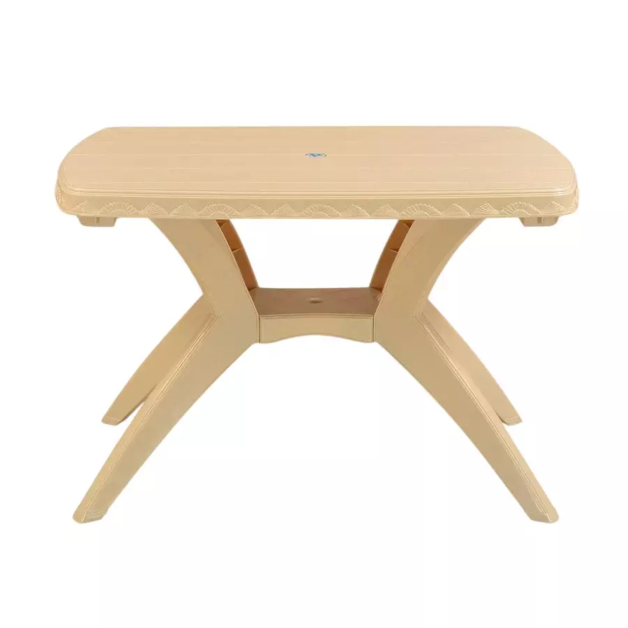 Nilkamal Shahenshah Plastic Kross legged Table Marble Beige Color