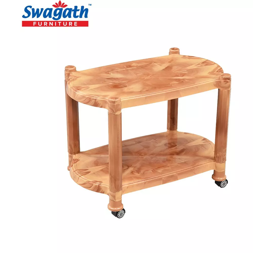 swagath-wheel-type-2-shelves-plastic-coffee-table-sandal-wood-for-cafe-home-living-room-ctbl-03-sw-5-pack-of-5