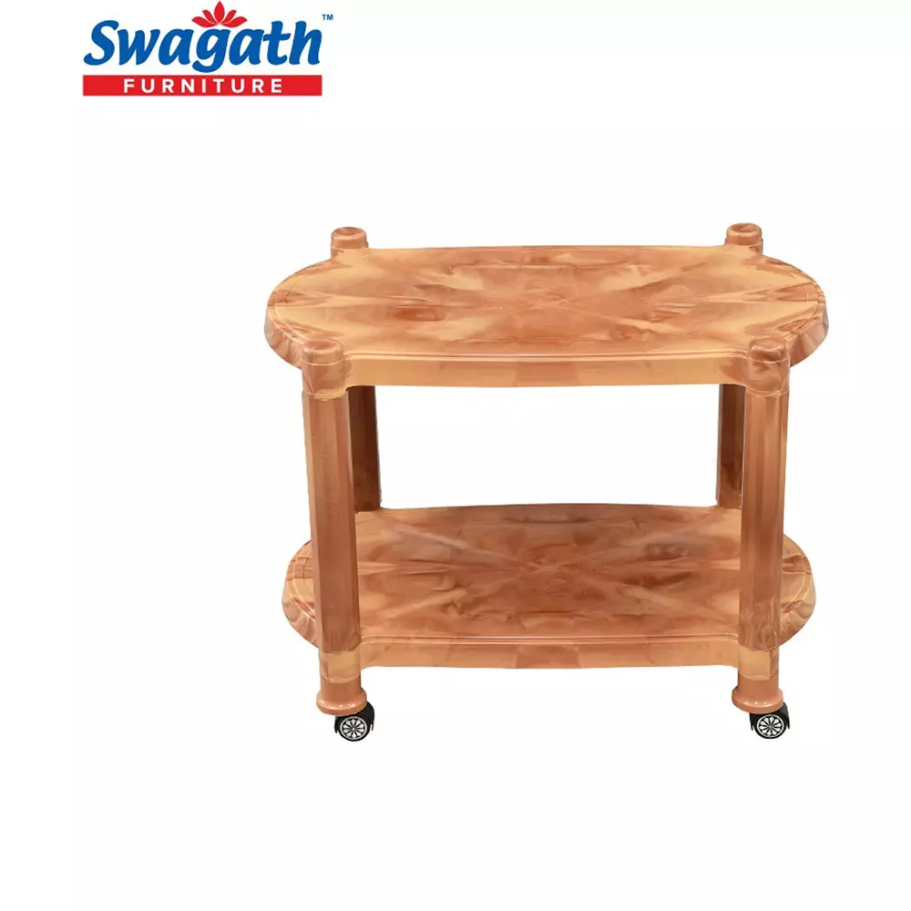 swagath-wheel-type-2-shelves-plastic-coffee-table-sandal-wood-for-cafe-home-living-room-ctbl-03-sw-5-pack-of-5