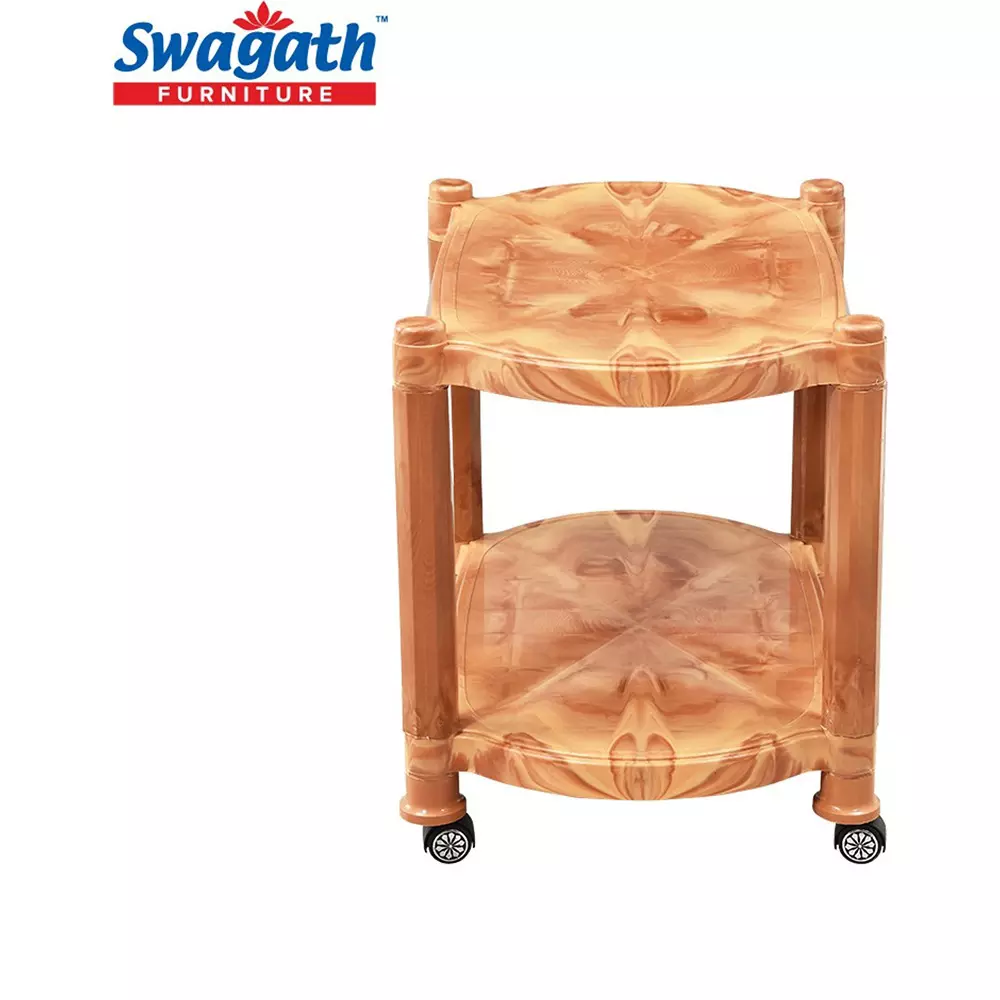 swagath-wheel-type-2-shelves-plastic-coffee-table-sandal-wood-for-cafe-home-living-room-ctbl-03-sw-5-pack-of-5