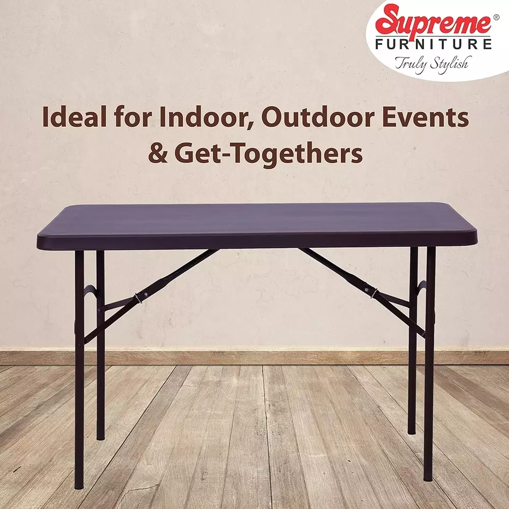 SUPREME Dollar Classic Foldable Table 604.52 mm (23.8 inch) Depth Rectangle Globus Brown 7.5 Kg