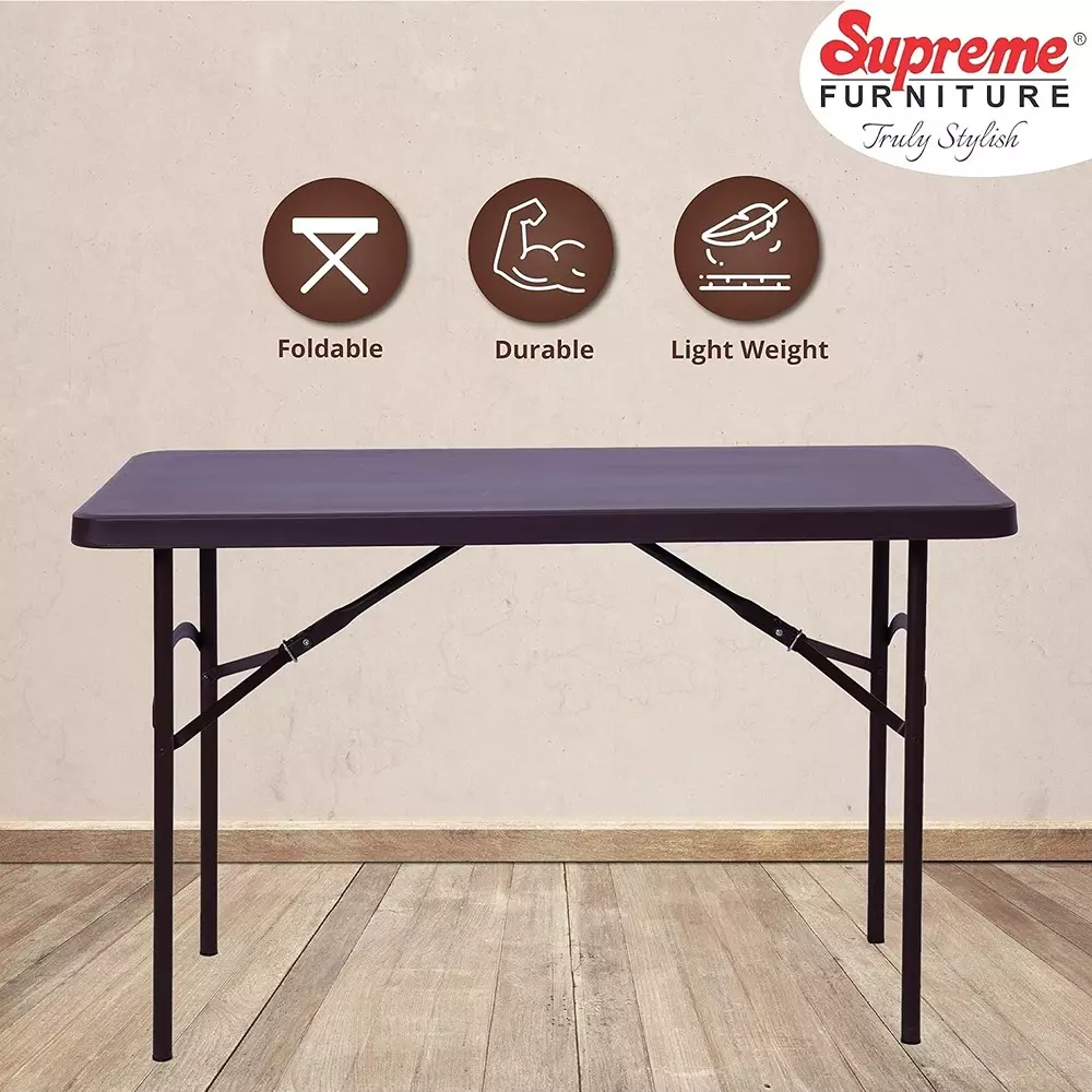 SUPREME Dollar Classic Foldable Table 604.52 mm (23.8 inch) Depth Rectangle Globus Brown 7.5 Kg