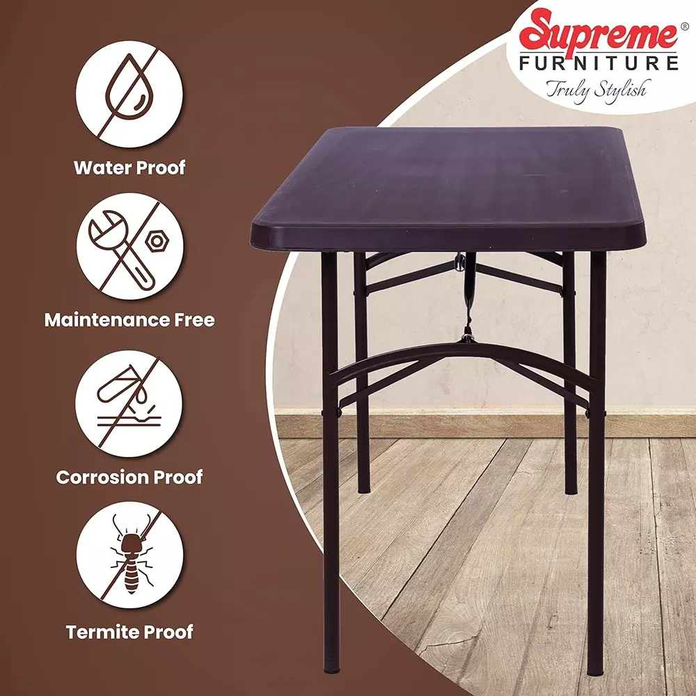 SUPREME Dollar Classic Foldable Table 604.52 mm (23.8 inch) Depth Rectangle Globus Brown 7.5 Kg