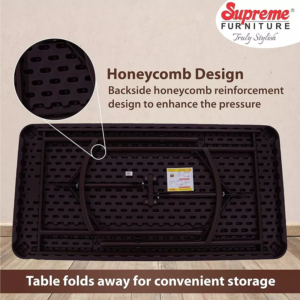 SUPREME Dollar Classic Foldable Table 604.52 mm (23.8 inch) Depth Rectangle Globus Brown 7.5 Kg