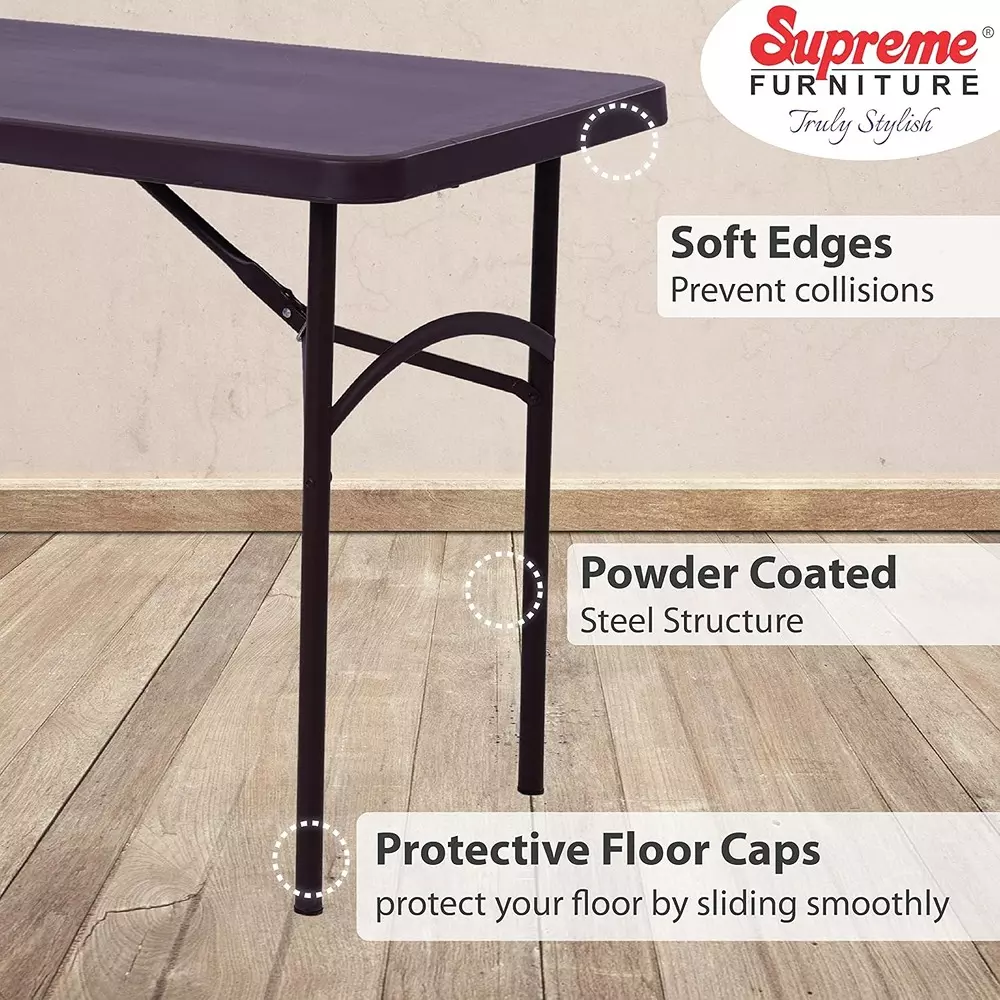 SUPREME Dollar Classic Foldable Table 604.52 mm (23.8 inch) Depth Rectangle Globus Brown 7.5 Kg