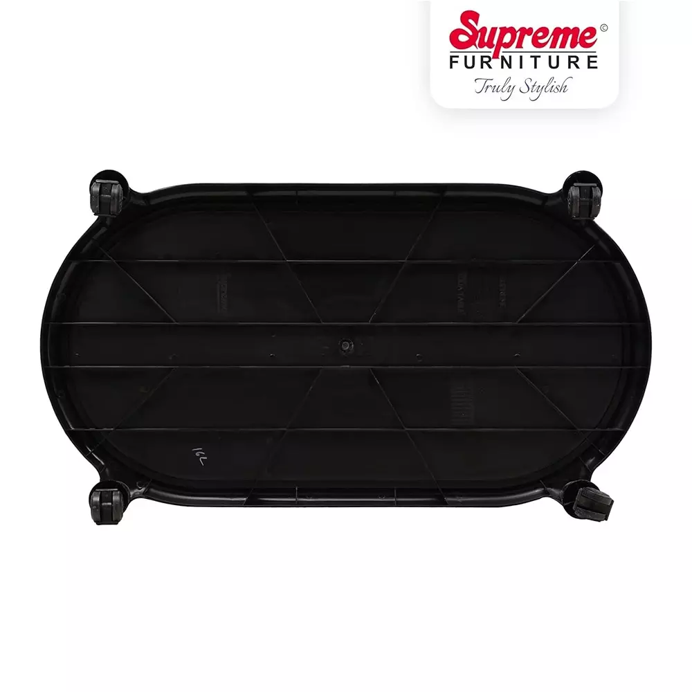 SUPREME Aqua Center Trolley Table 655.32 mm (25.8 inch) Depth Rectangle Black 2.6 Kg