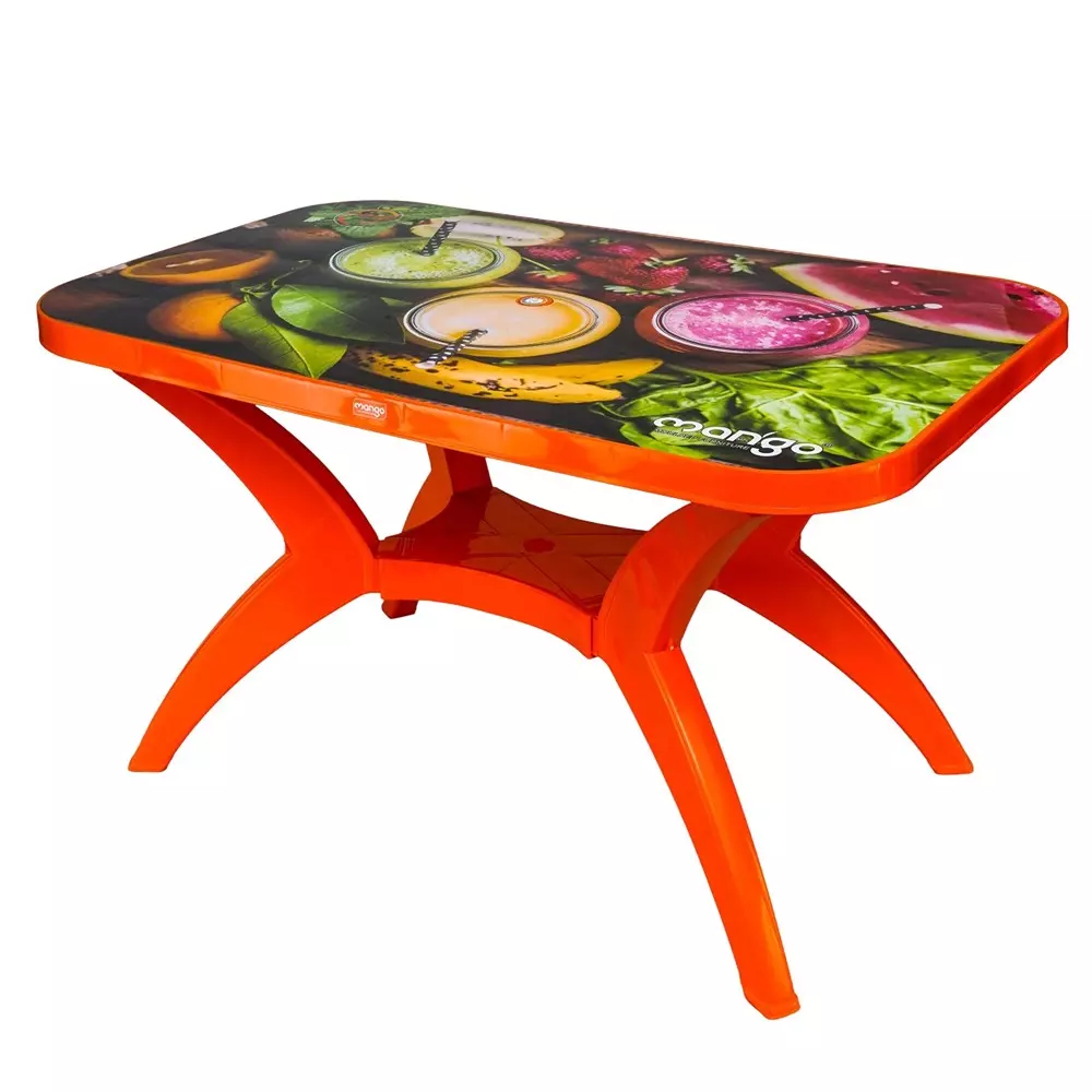 Mango Deluxe PARTY (JUICE) Dining Table 762x1219.2x711.2 mm, Mango Orange