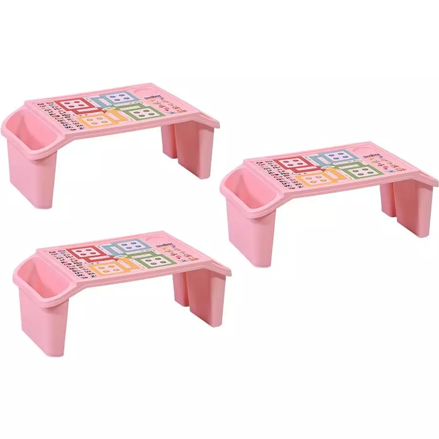 Swagath Kids Activity & Study Table Rectangle Shape Plastic Pink for Home & School Use, PLAYDESK-PP-3 (Pack of 3 Pcs)