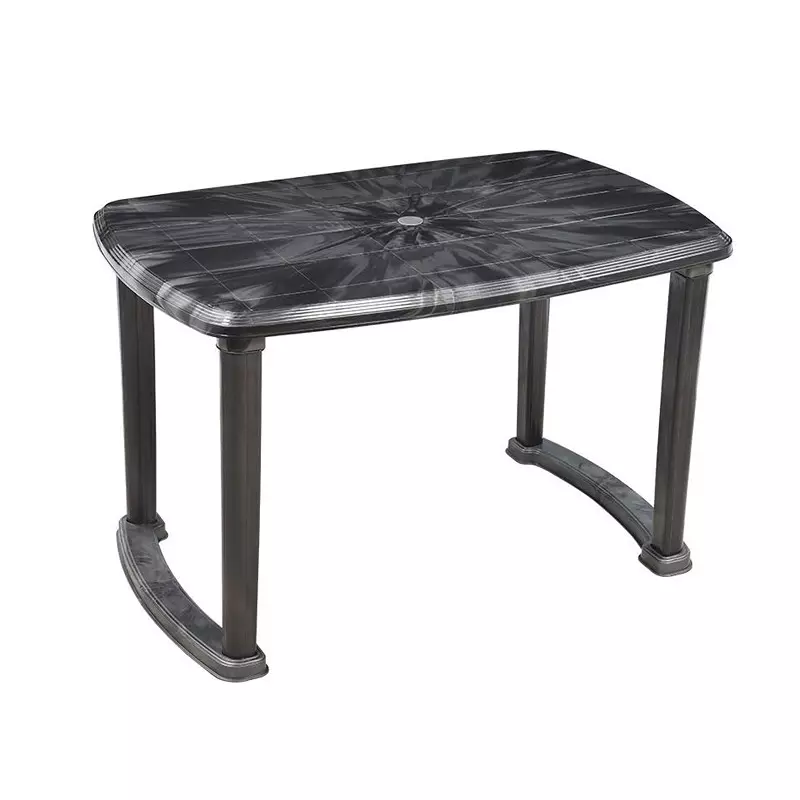 Swagath Dining Table 4 Seater Plastic Silver Black Color for Indoor and Outdoor use, Monarch