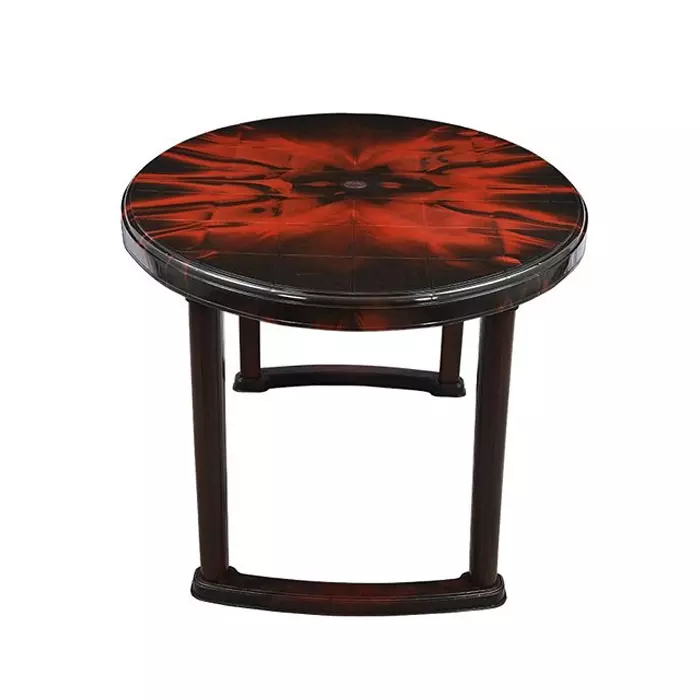 Swagath Dining Table 6 Seater Plastic Rose Wood Color for Cafe, Home and Dining Area use, Futura