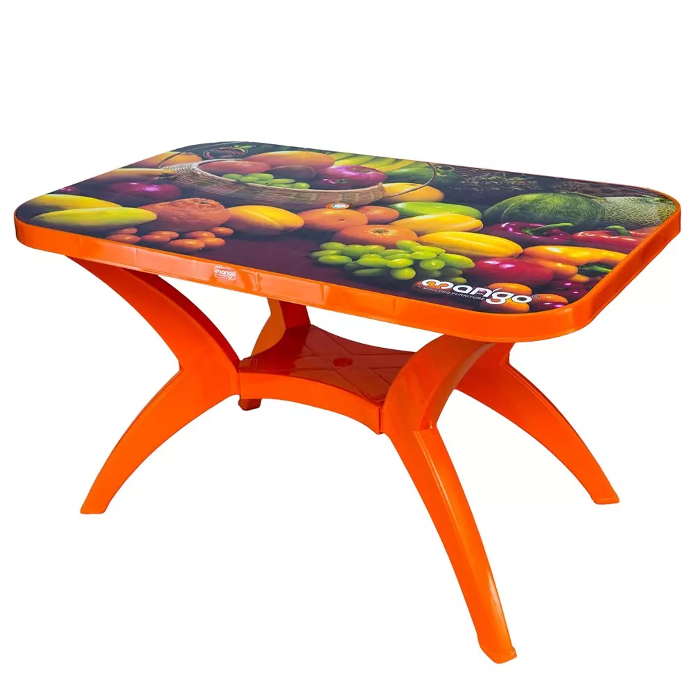 Mango Deluxe PARTY (FRUIT) Dining Table 762x1219.2x711.2 mm, Mango Orange