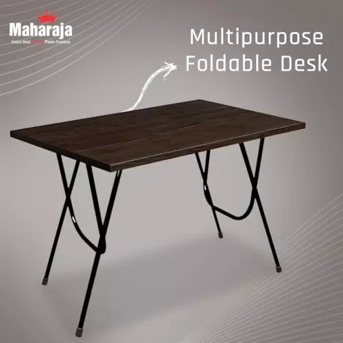 maharaja-premium-taxture-multifunction-folding-table-wooden-with-x-shaped-metal-legs-dark-brown