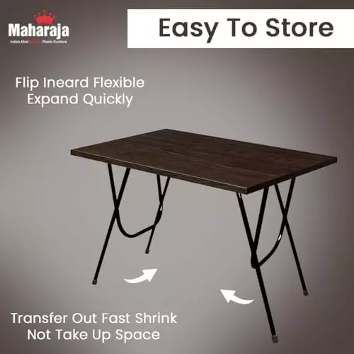 maharaja-premium-taxture-multifunction-folding-table-wooden-with-x-shaped-metal-legs-dark-brown