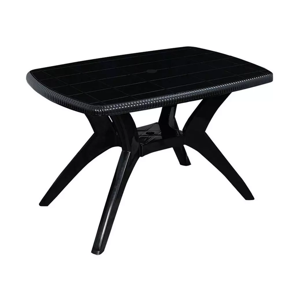 Swagath Cross Leg Dining Table Square Shape Plastic Black for Home, Garden & Cafeteria Use, MAX-BK-1