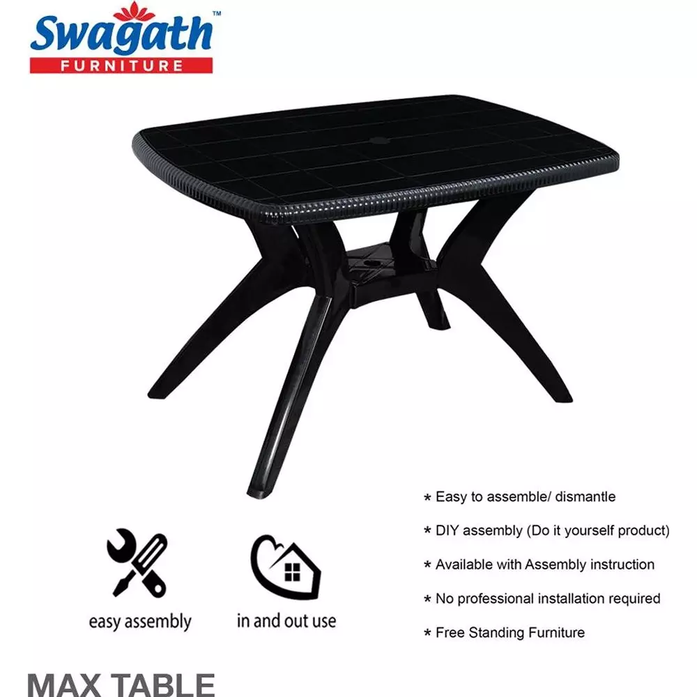 swagath-cross-leg-dining-table-square-shape-114x745x725-cm-black-4-seater-for-home-garden-cafeteria-use-max