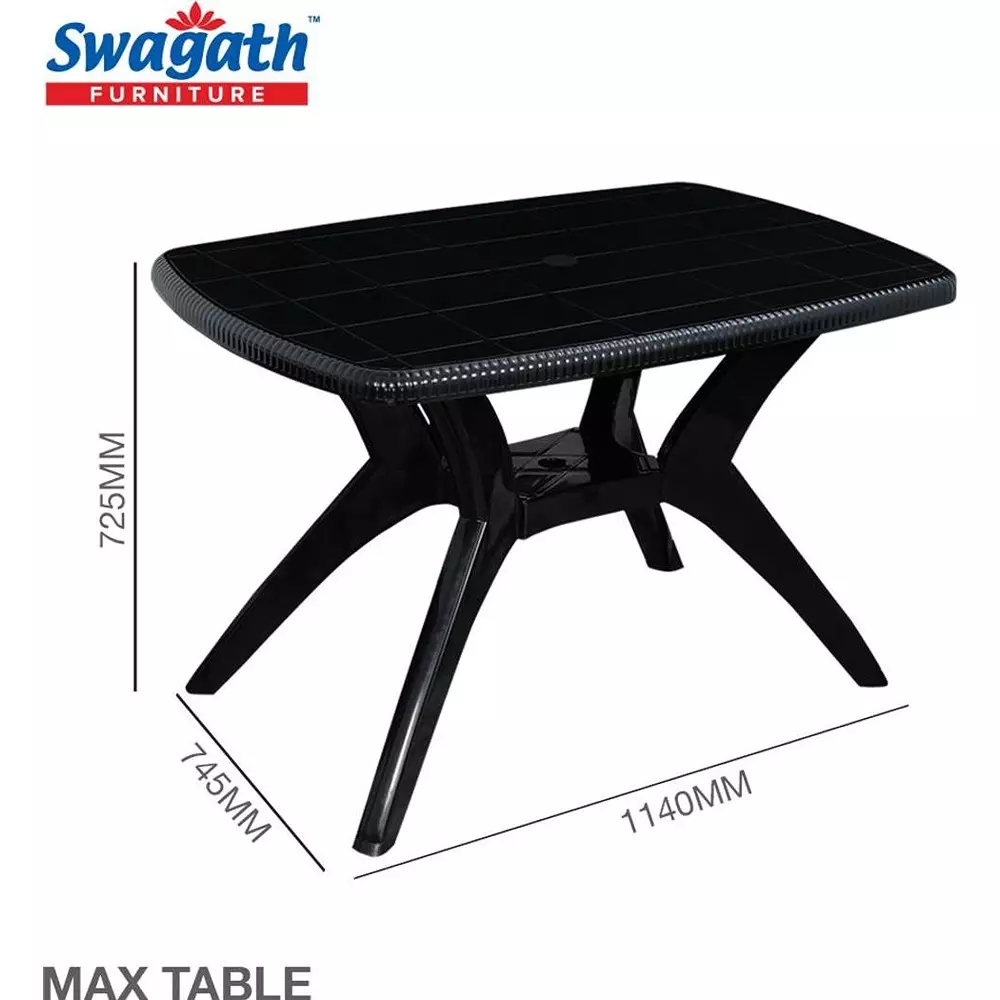 swagath-cross-leg-dining-table-square-shape-114x745x725-cm-black-4-seater-for-home-garden-cafeteria-use-max