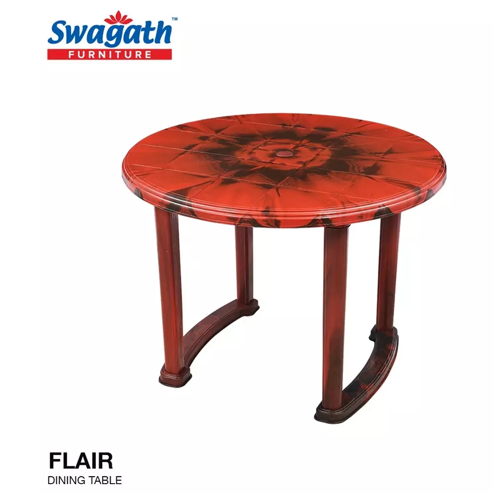 swagath-4-seater-plastic-dining-table-rosewood-color-flair