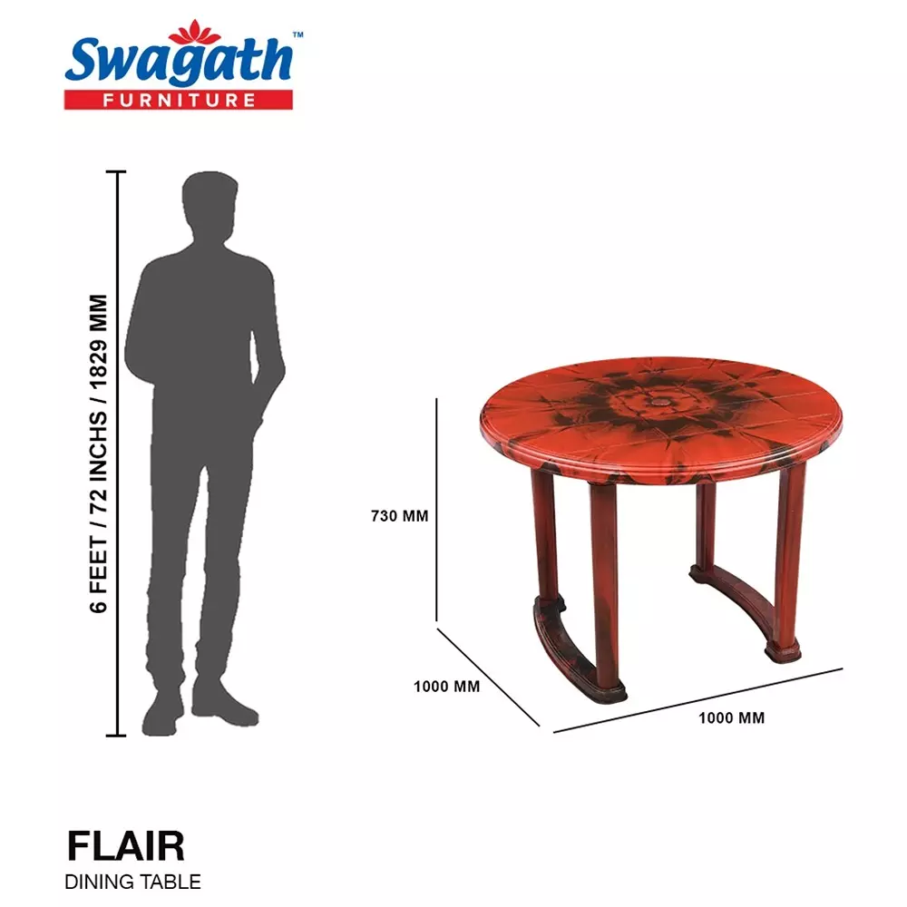 swagath-4-seater-plastic-dining-table-rosewood-color-flair